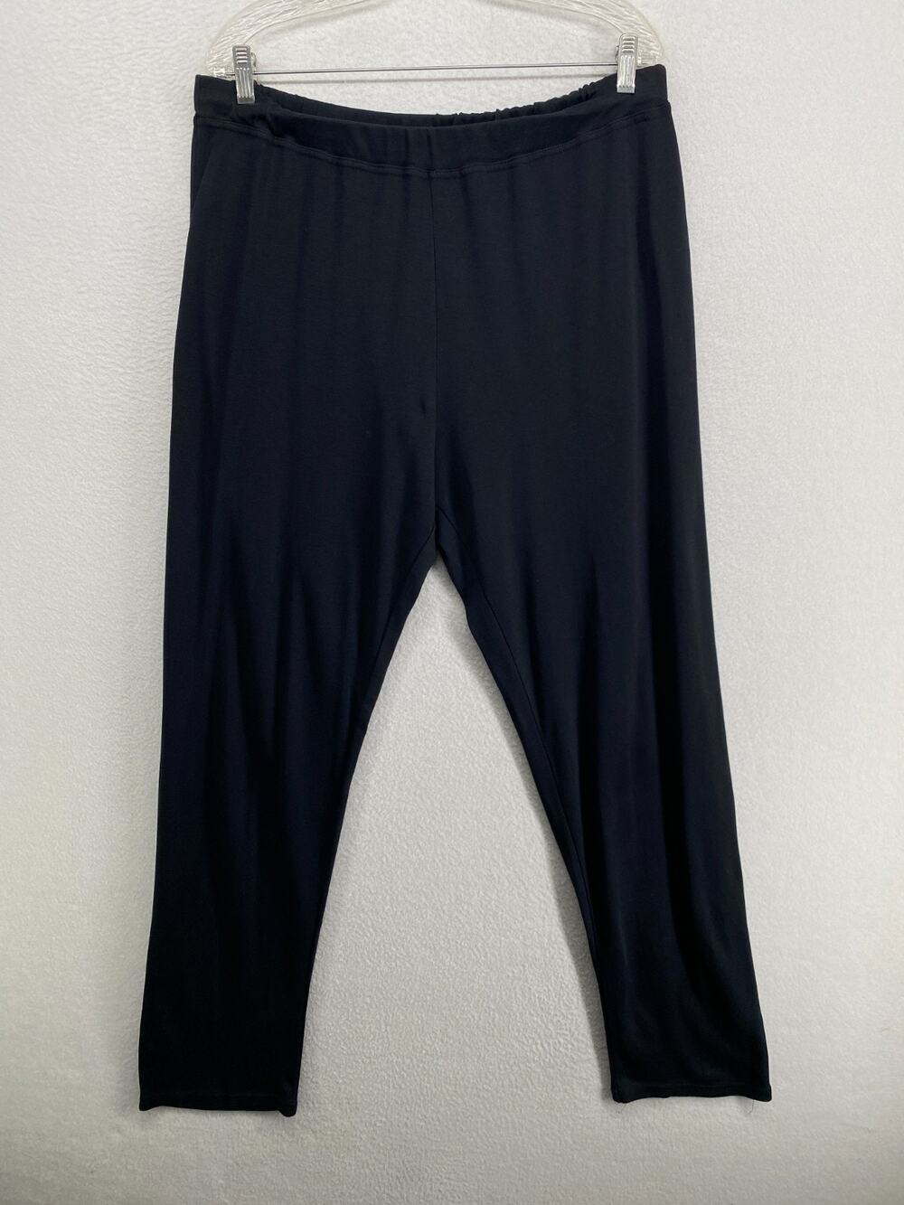 EILEEN FISHER GARNET HILL Pants XL Pajama PJ Cotton Jersey Slim Pull On Black